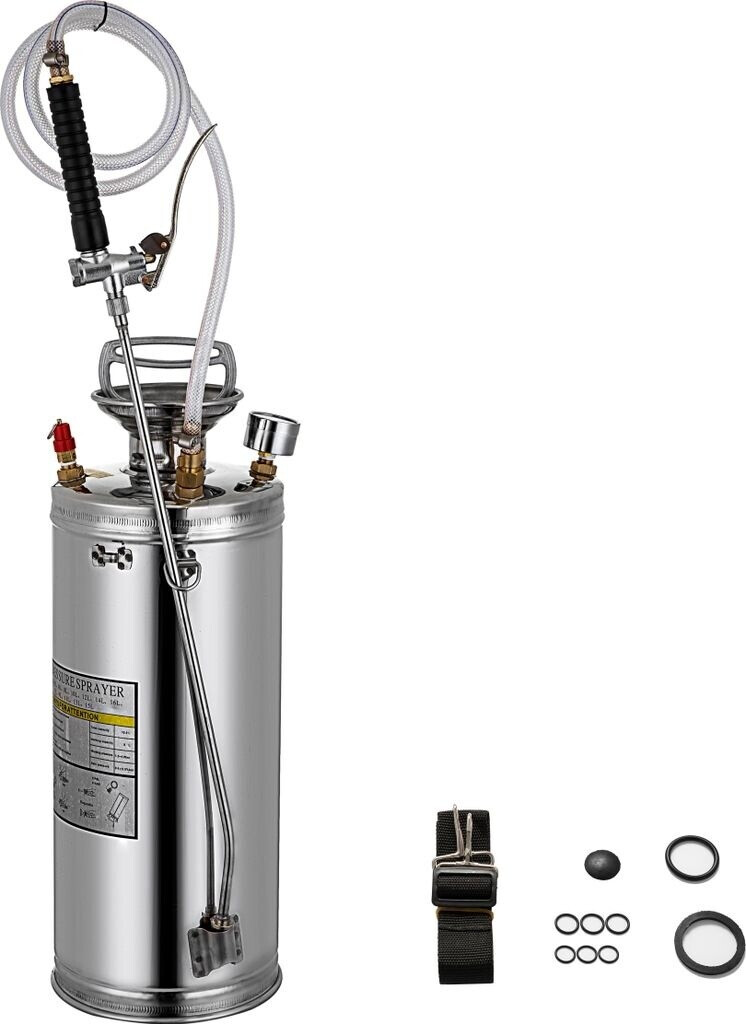 VEVOR Pressure sprayer stainless steel 8 L with pressure gauge