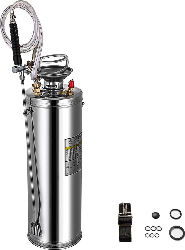 VEVOR Pressure sprayer stainless steel 10 L with pressure gauge