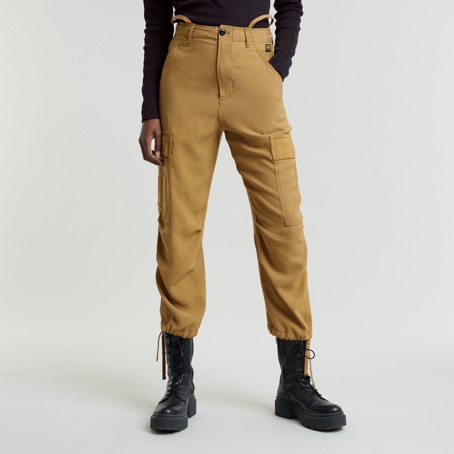 G-Star Cargo Cropped Pants with Drawstring brown D25251-D714-1395