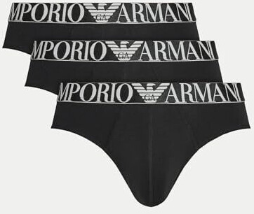 Emporio Armani Shiny Logoband 3-Pack Brief Slip black