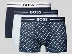 Hugo Boss Trunks with elastic logo waistband 3-pack dark blue