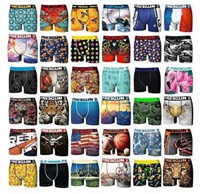 Freegun Men's Boxer Shorts Pack Surprise Underwear Random Pattern lightweight 5-pack multicolored