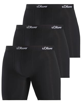 s.Oliver Boxer Shorts 3-Pack long fit black