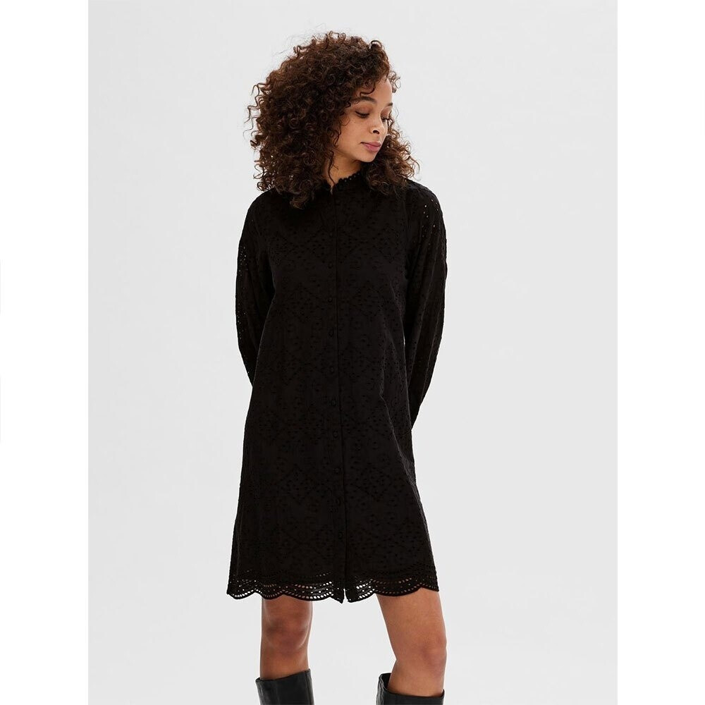 Selected Long Sleeve Dress 16092184 black