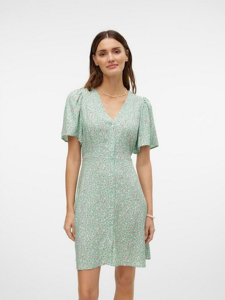 Vero Moda Mini Dress VMALBA SS SHORT DRESS WVN NOOS green silt green