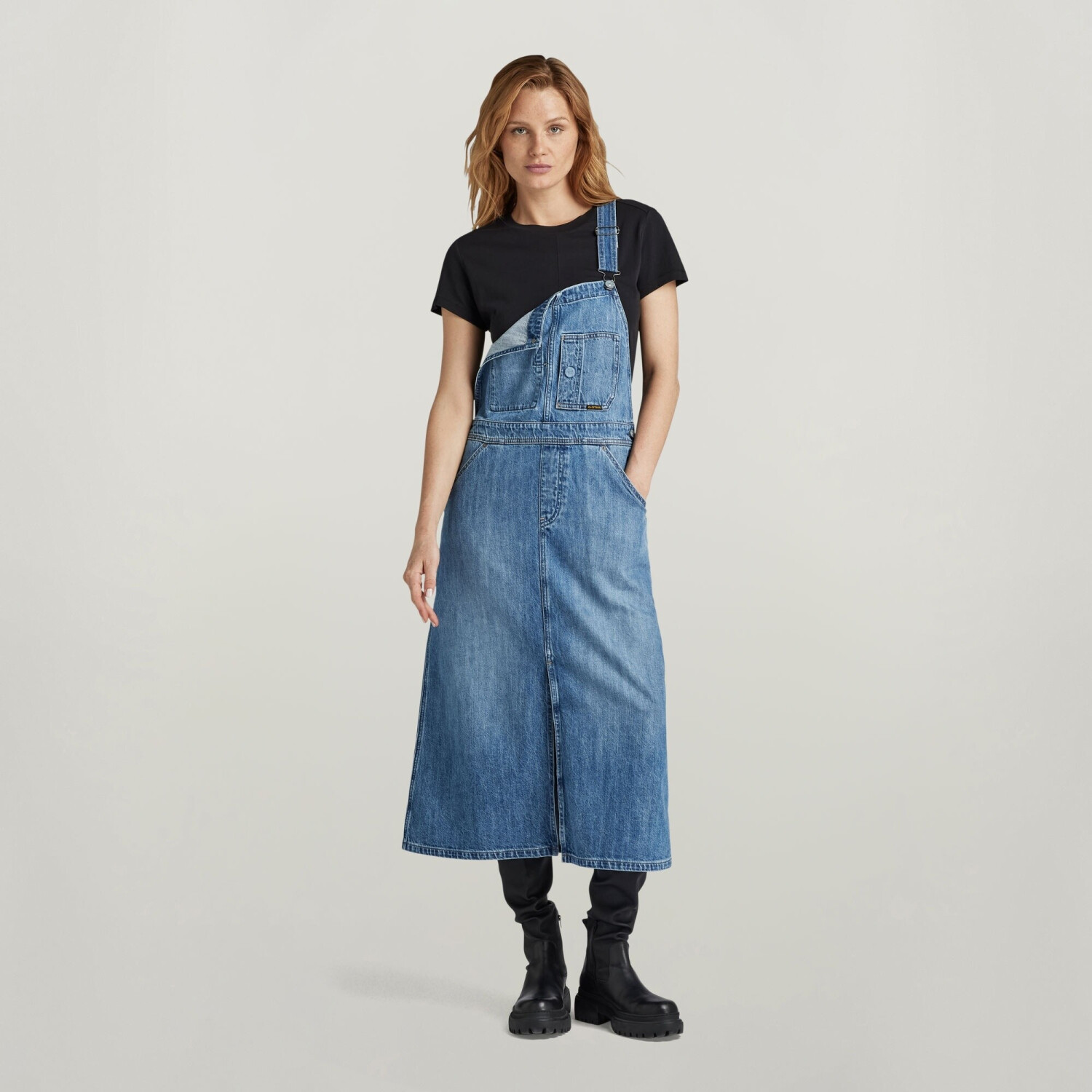 G-Star Midi Dungaree Dress mittelblau faded cliffside blue D24351-D536-G326