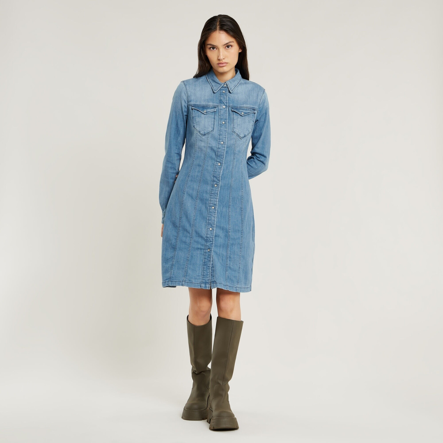 G-Star Tacoma Slim Flare Long Sleeve Dress D10660-D898-071
