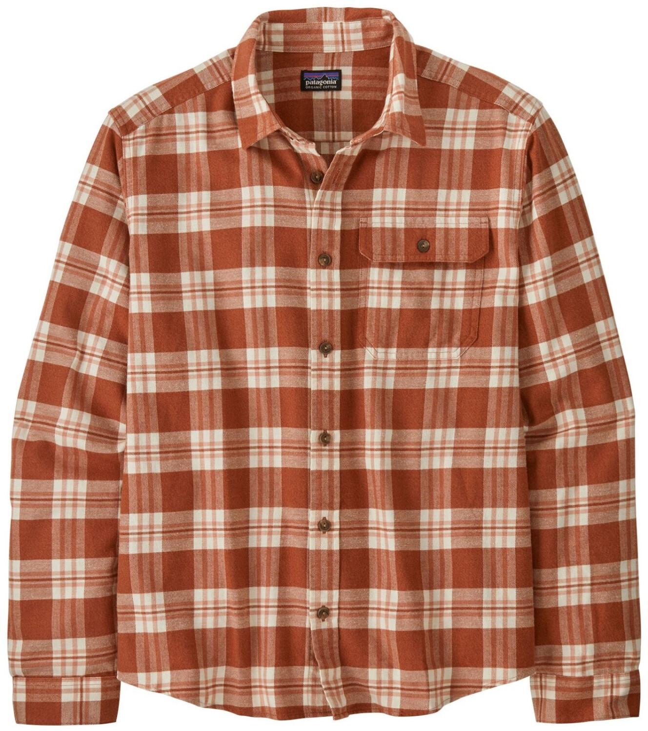 Patagonia L S LW Fjord Flannel Shirt brown red