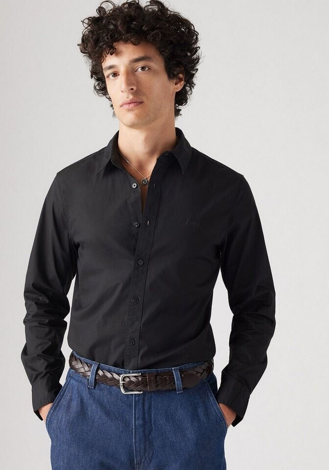 Levi's Denim Shirt BATTERY HM SHIRT SLIM with Logo Badge jet black stretch poplin