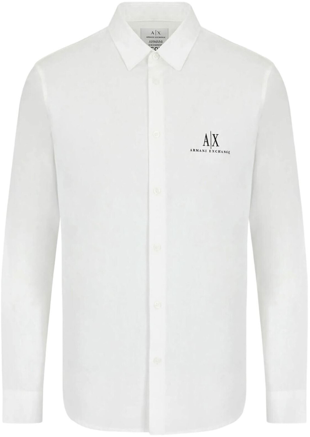 Armani Exchange Long Sleeve Icon Logo Button Shirt white