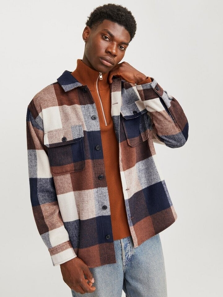 Jack & Jones Jjebradley Ollie Overshirt Noos Long Sleeve Shirt navy blazer checks