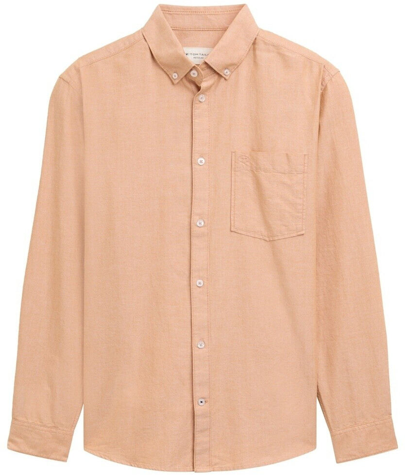 Tom Tailor Shirt with chest pocket peanut brown oxford design