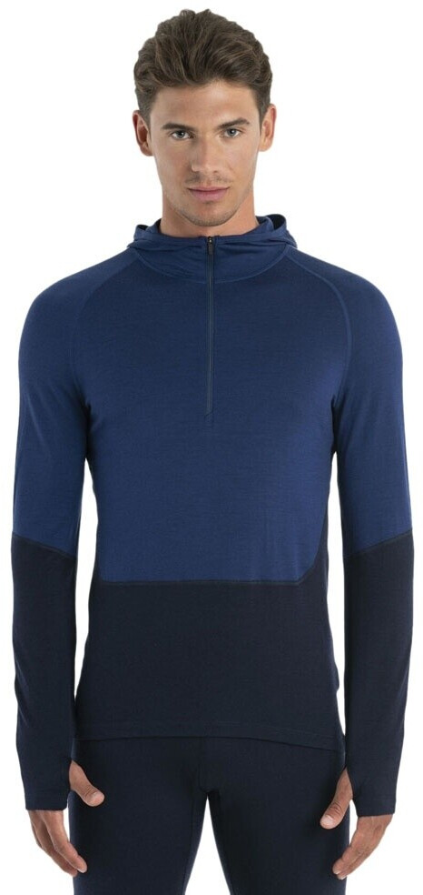 Icebreaker Merino Sonebula Hood Long Sleeve Baselayer midnight navy royal navy snow BA56QG090M