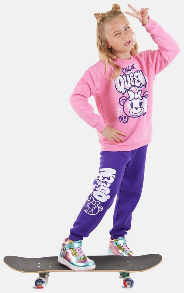 Denokids Tracksuit 'Queen Bear' pink