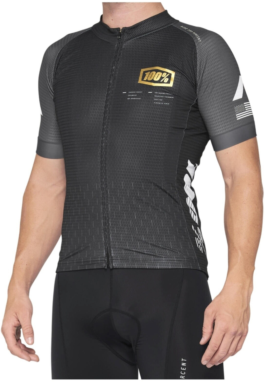 100% Short Sleeve Jersey Exceeda charcoal black