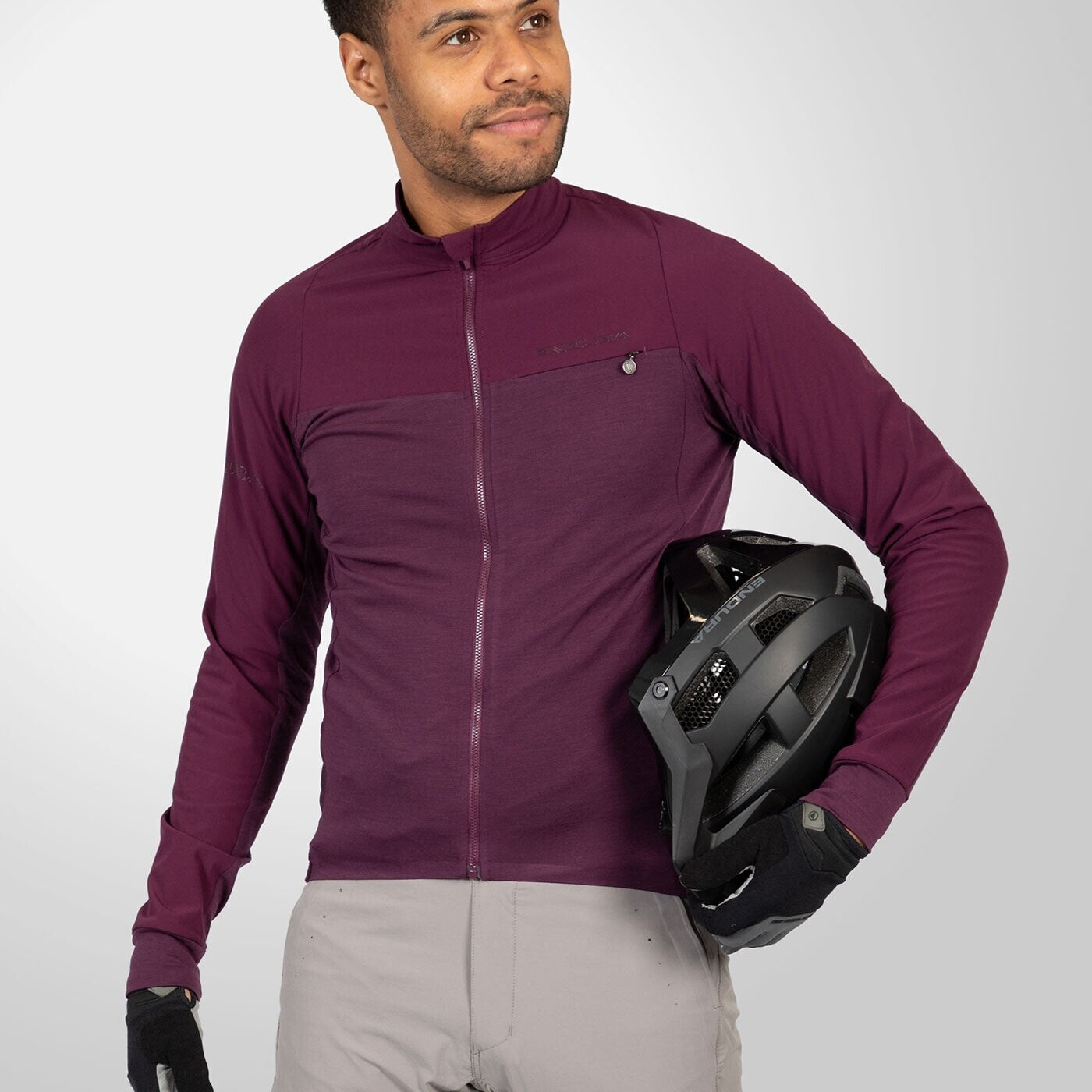 Endura GV500 Trikot langarm aubergine