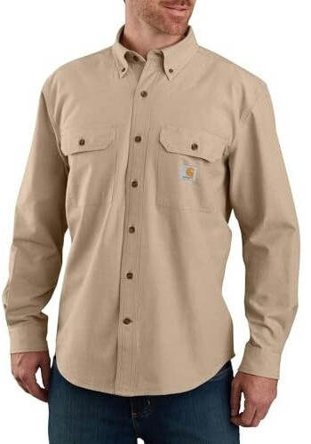 Carhartt Loose Fit Midweight Long-Sleeve Work Shirt Dark Tan Chambray