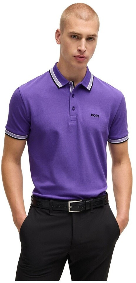 Hugo Boss Paddy Polo Shirt Cotton Pique Logo 50469055 dark purple