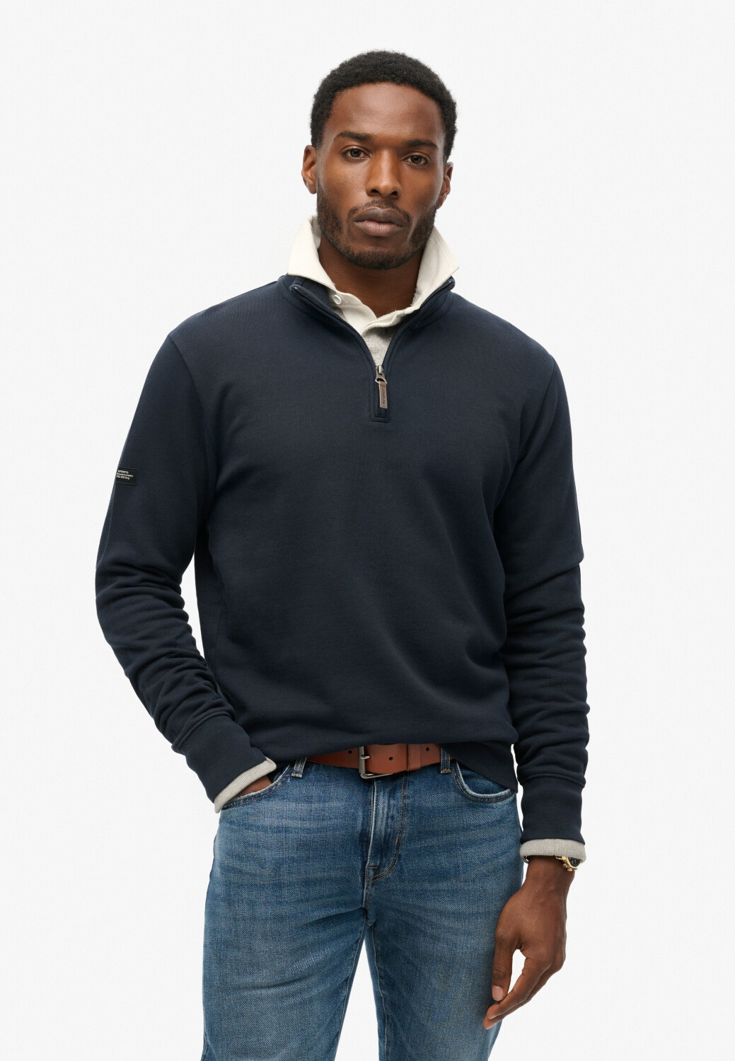 Superdry Core Logo Henley Half Zip Pullover M2014053A-98T