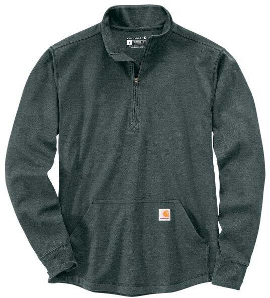 Carhartt Heavyweight Half Zip Thermal L S T-Shirt Pullover blue elm
