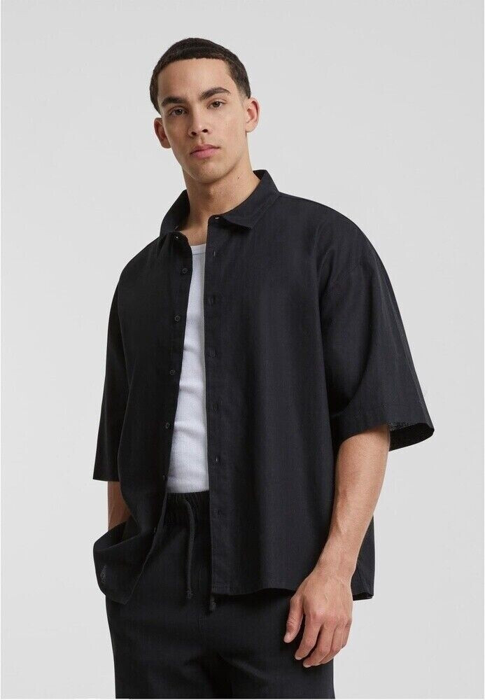 Urban Classics Boxy Cotton Linen Short Sleeve Shirt TB6608-00007-0060