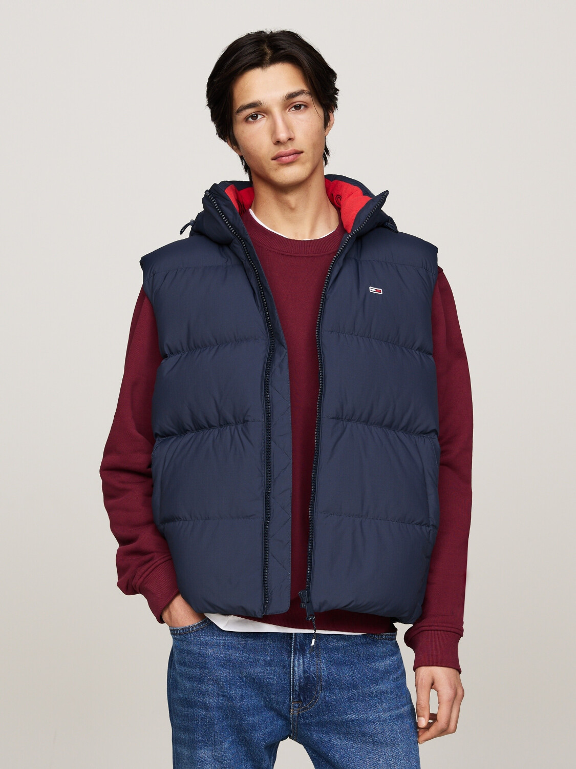 Tommy Hilfiger Essential Down Vest with hood dark blue