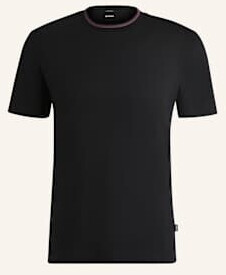 Hugo Boss Slim-Fit T-Shirt mercerized cotton with striped collar H-Tessler 199 50531793 black
