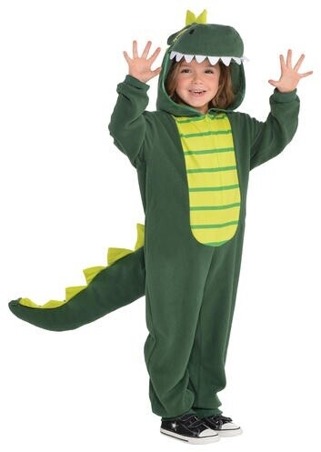 Amscan Onesie Costume with Dinosaur Head Hood and Tail multicolored 9902083