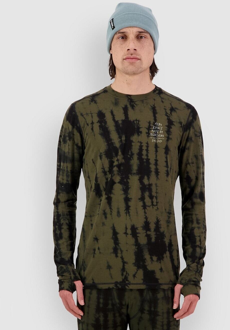 Mons Royale Cascade Merino Flex LS olive tie dye