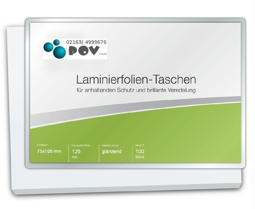 Point Of View Laminierfolien A7 (75 x 105 mm), 2 x 125 mic, für Metorahmen, glänzend (A7-125R)
