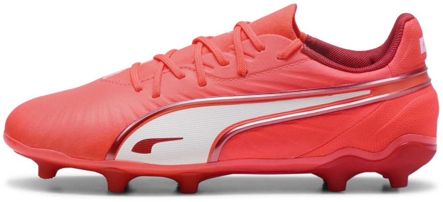 Puma King Match FG/AG Teenager (108320-01) glowing red/white/red fire