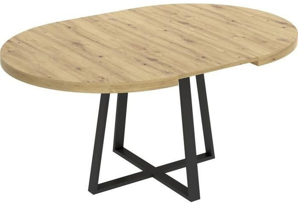 Youdoit Extendable round table DUNA for 4 to 6 people - oak decor 110/152 x 77 cm