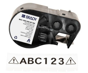 Brady Endlos-Etikett aus Vinyl, 25,4 mm x 7,62 m, weiß, M4C-1000-595-WT-BK