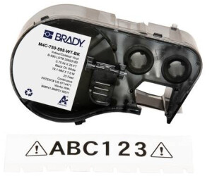 Brady Endlos-Etikett aus Vinyl, 19,05 mm x 7,62 m, weiß, M4C-750-595-WT-BK (170830)