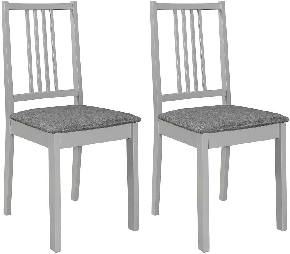 vidaXL Dining chairs with upholstery 2 pcs. Gray solid wood (247638)