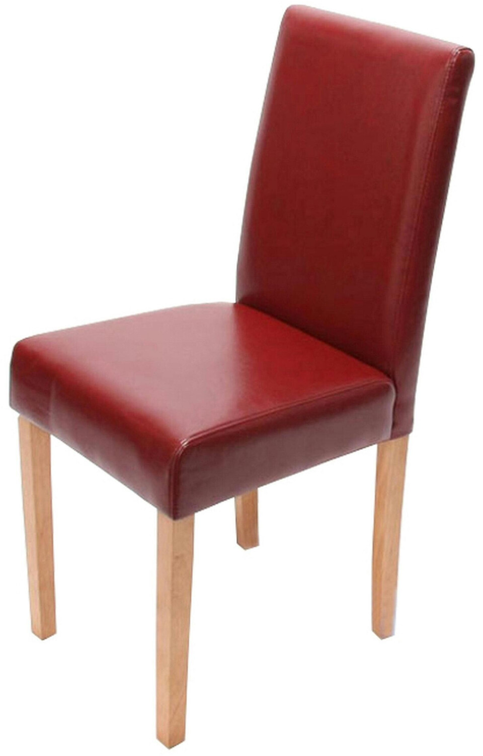 Mendler Dining chair littau leather red bright legs red leather