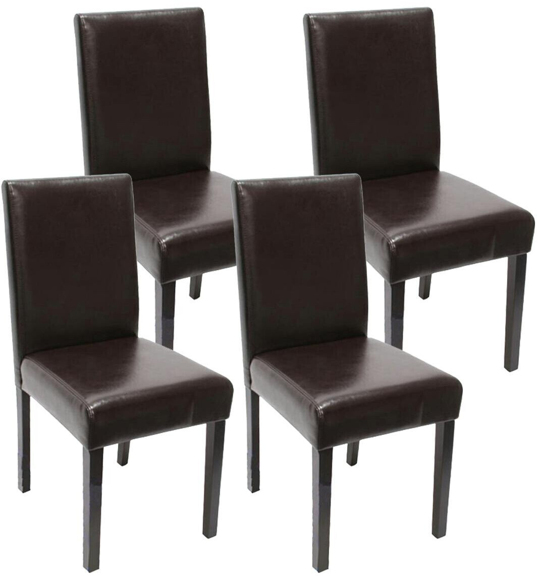 Mendler 4-set dining room littau synthetic leather brown dark legs brown
