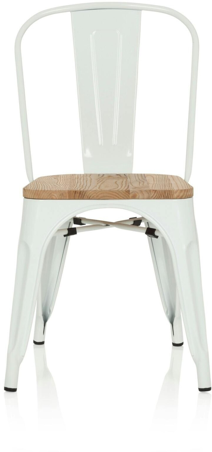 HJH Office Vantaggio Comfort W Metallic white / seat real wood bright white metal (645046)