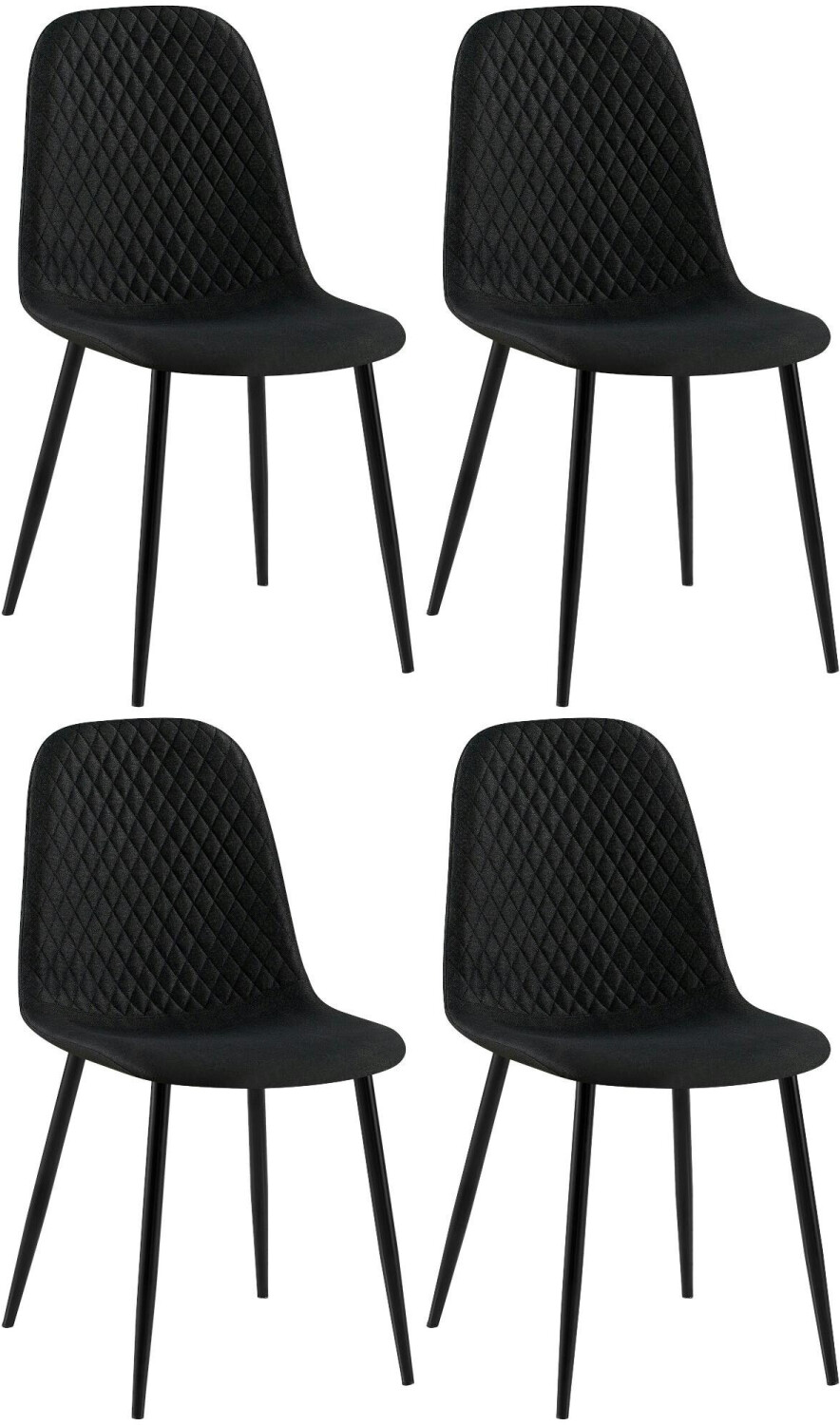 CLP 4 Set Chairs Giverny fabric black (320420)