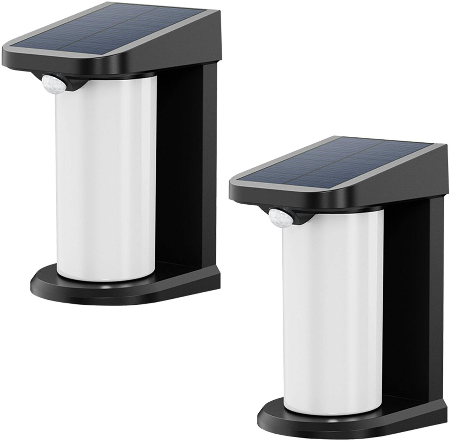Lumisky 2 pieces solar spotlight wall light LED white 2x LUSTY H18cm with motion detector
