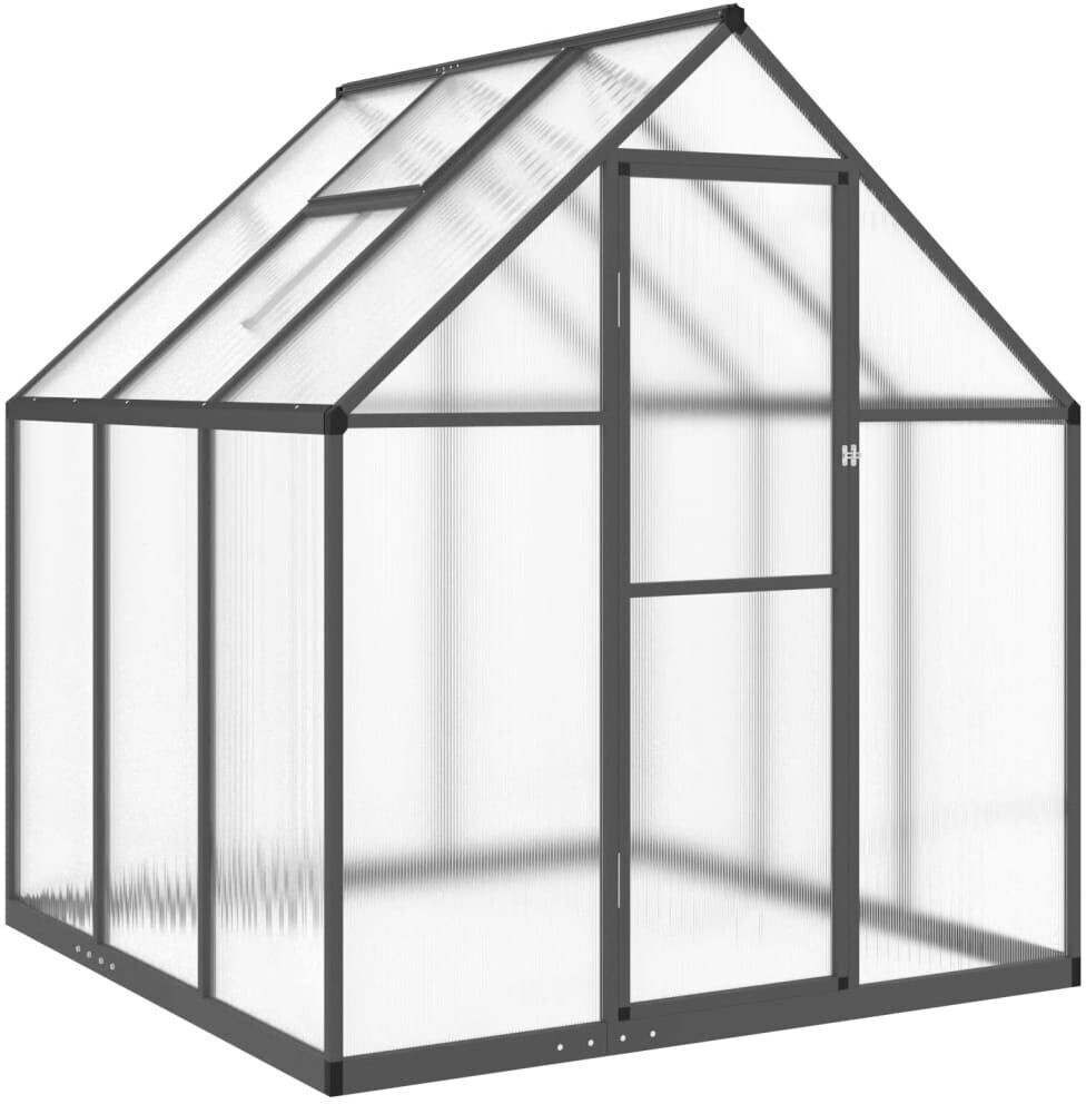 vidaXL Greenhouse with foundation frame anthracite 169x169x195 cm Alu