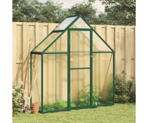 vidaXL Gewächshaus mit Fundamentrahmen grün 169x58x195 cm Aluminimum
