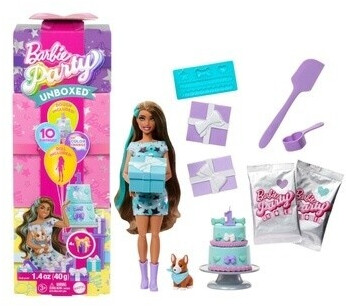 Barbie Party Unboxed - Poupée avec roble bleue (JFG72)