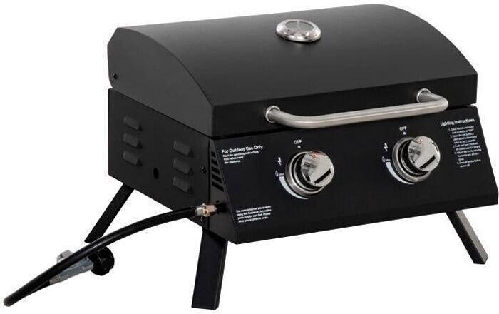 Outsunny Barbecue gaz de table 2 brûleurs 5 kW