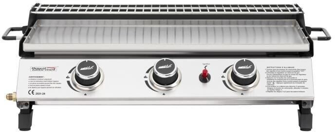 Royal Gourmet Plancha gaz 3 brûleurs 61,5 x 32 cm