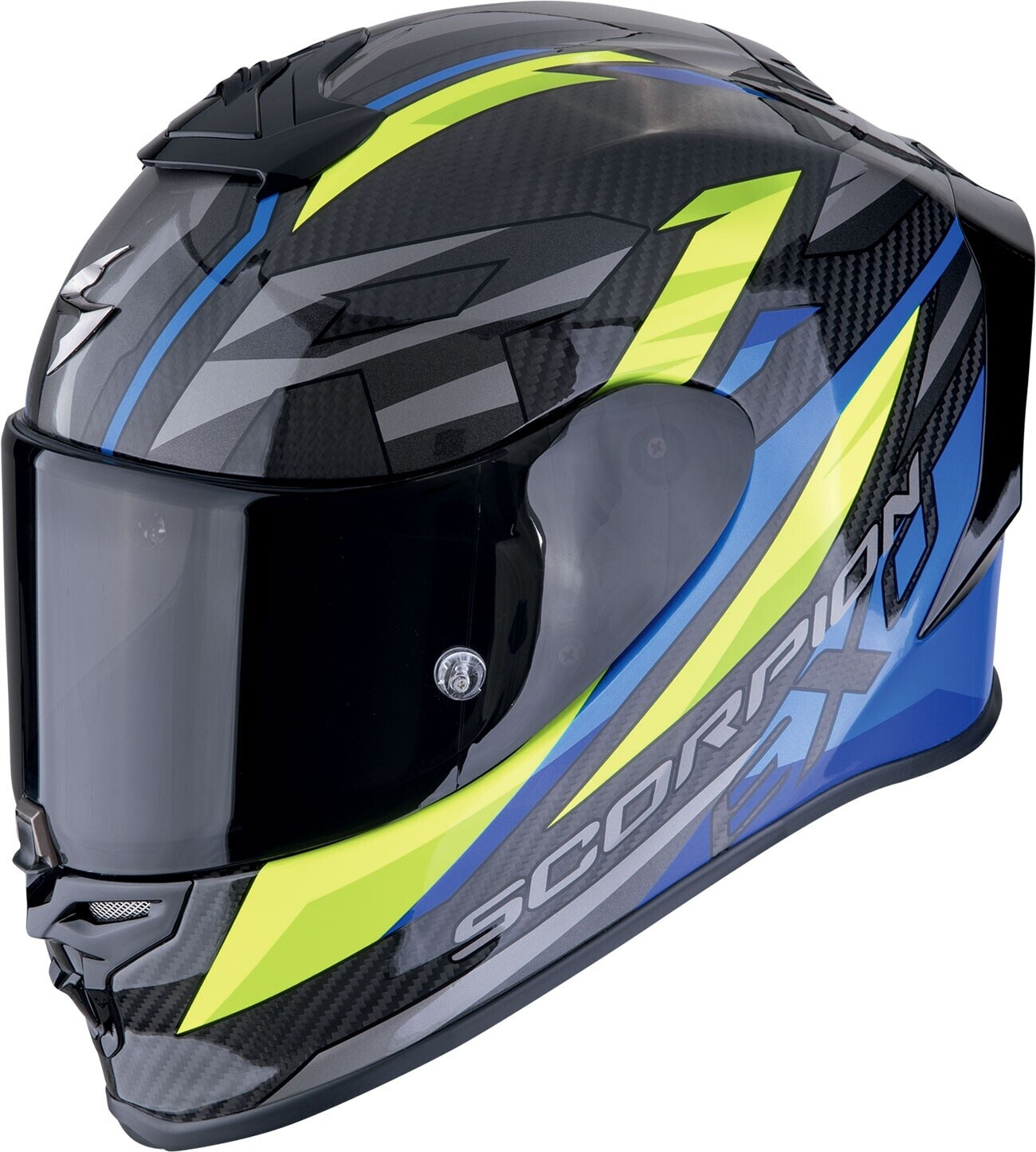 Scorpion Exo-R1 Evo Carbon Air Runner noir/bleu/jaune