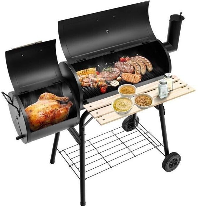 Costway Barbecue charbon fumoir déporté