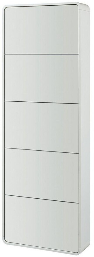 en.casa Shoe tipper Aure white with 5 flaps for 10 pairs of shoes 180x63x20 cm white