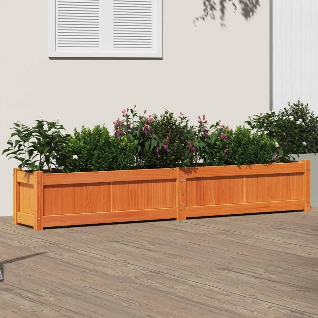 vidaXL Planter 180 x 31 x 31 cm solid wood pine wax brown (837498)