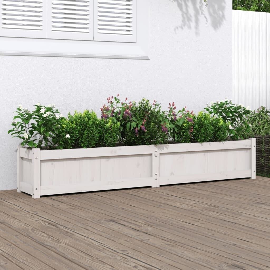 vidaXL Planter 180 x 31 x 31 cm solid pine white (837496)